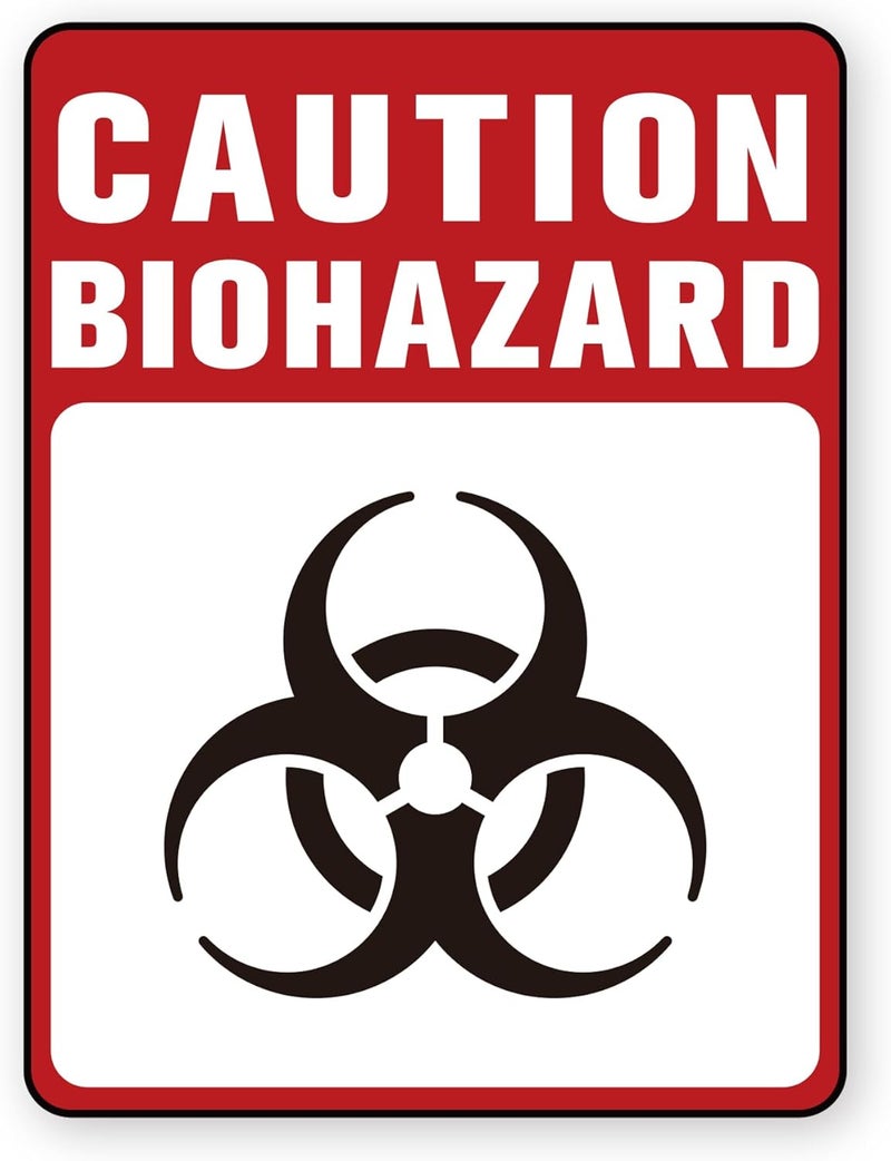 LUHIMO Biohazard Stickers Sign，Self-Adhesive Waterproof Durable Biohazard Warning Hazard Labels, Toxic Waste Sticker for Labs Hospitals and Industrial Use Universal Biohazard Symbol 5.1" x 3.9" - Image 1